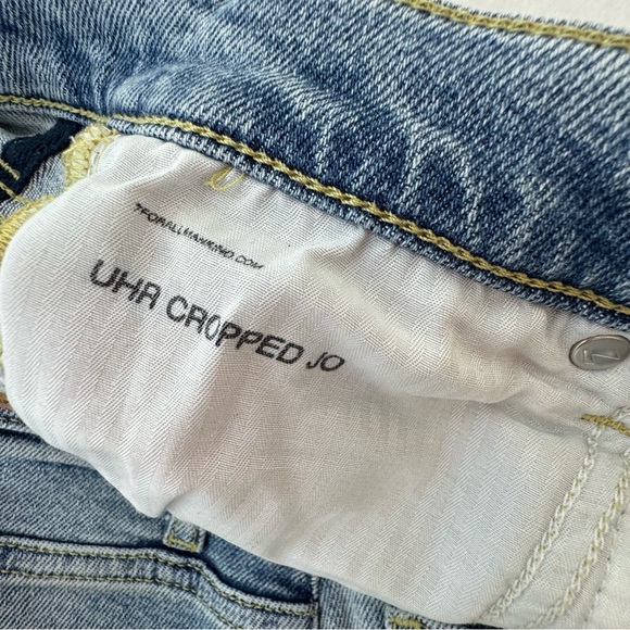 7 for all mankind luxe vintage ultra High rise wide leg cropped Jo jeans In Must - Picture 4 of 9